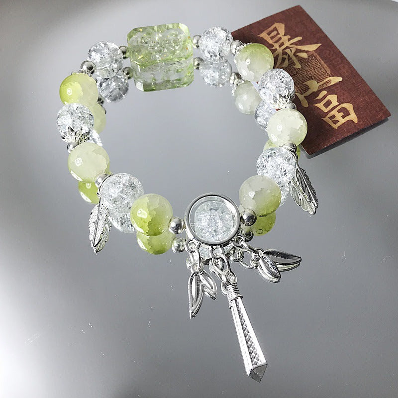 Wholesale crystal glazed beaded bracelet niche design couple girlfriend merchandise hot selling hand jewelry