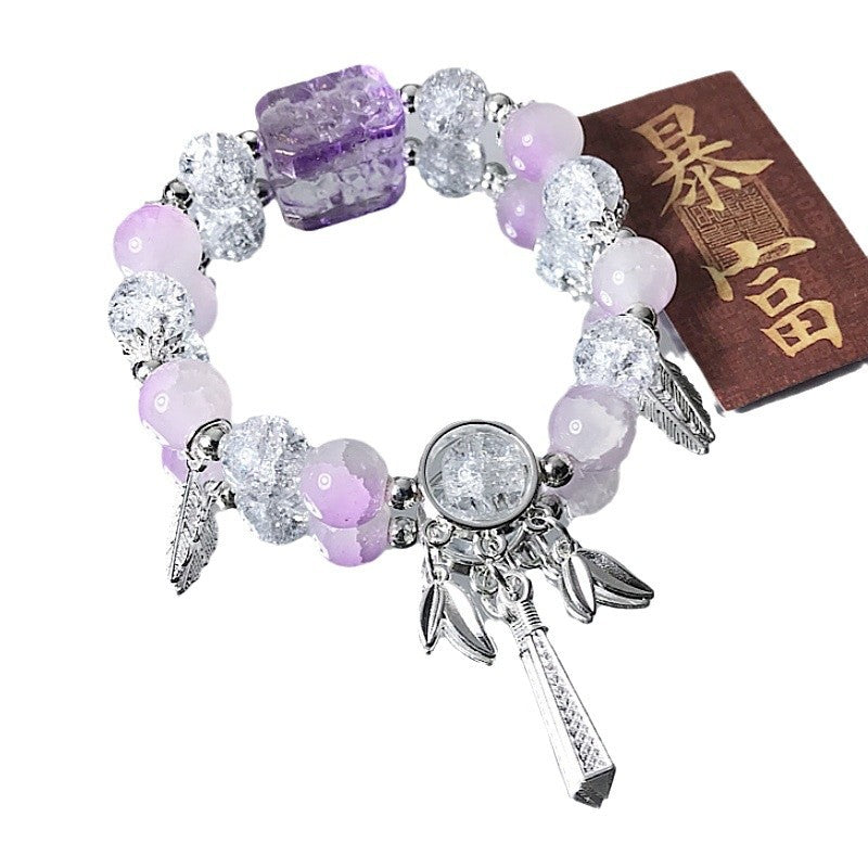 Wholesale crystal glazed beaded bracelet niche design couple girlfriend merchandise hot selling hand jewelry