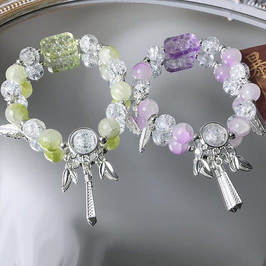 Wholesale crystal glazed beaded bracelet niche design couple girlfriend merchandise hot selling hand jewelry