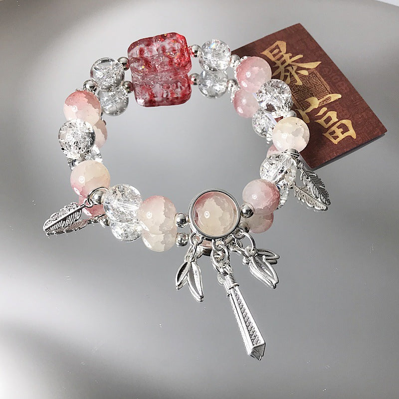 Wholesale crystal glazed beaded bracelet niche design couple girlfriend merchandise hot selling hand jewelry
