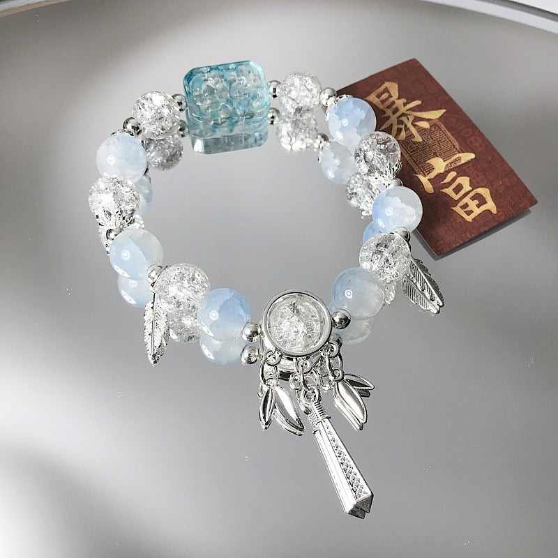 Wholesale crystal glazed beaded bracelet niche design couple girlfriend merchandise hot selling hand jewelry