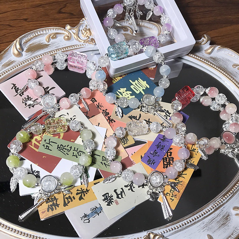 Wholesale crystal glazed beaded bracelet niche design couple girlfriend merchandise hot selling hand jewelry