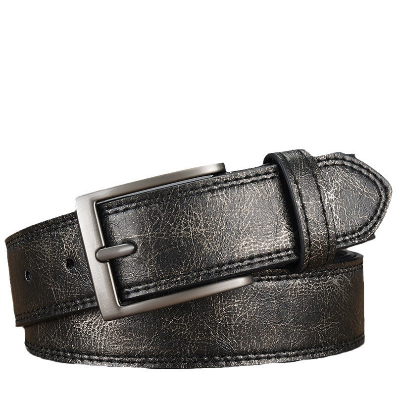 Belt men's pin buckle retro belt fashion casual pu men's wide belt versatile belt 2025 new belt tide