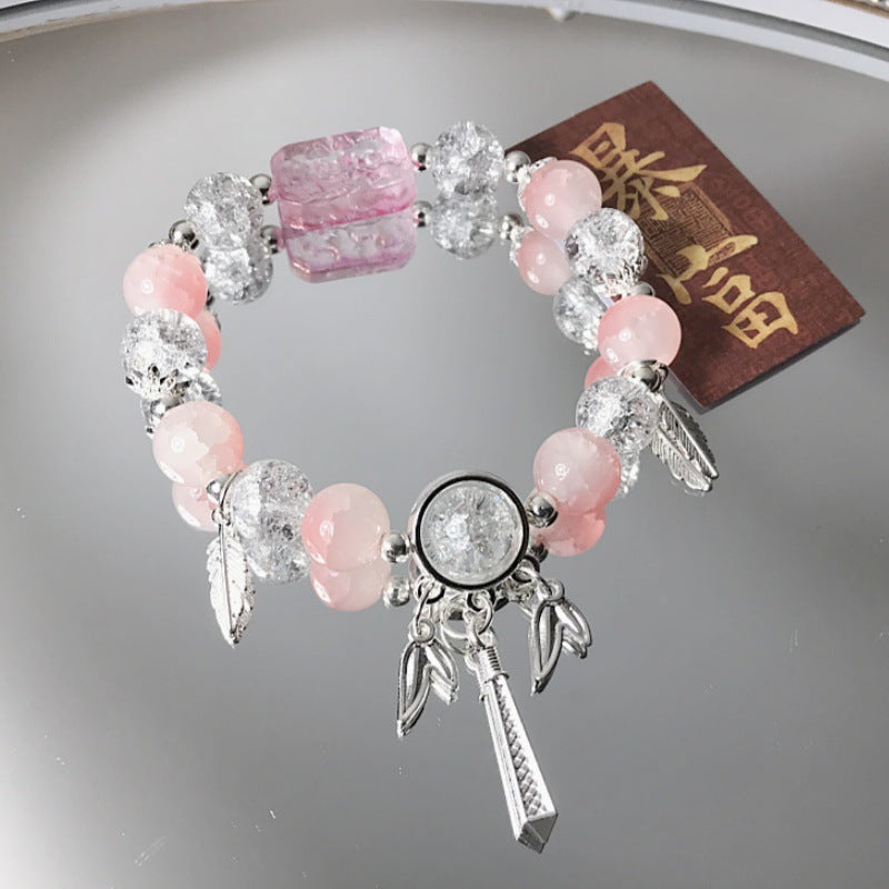 Wholesale crystal glazed beaded bracelet niche design couple girlfriend merchandise hot selling hand jewelry