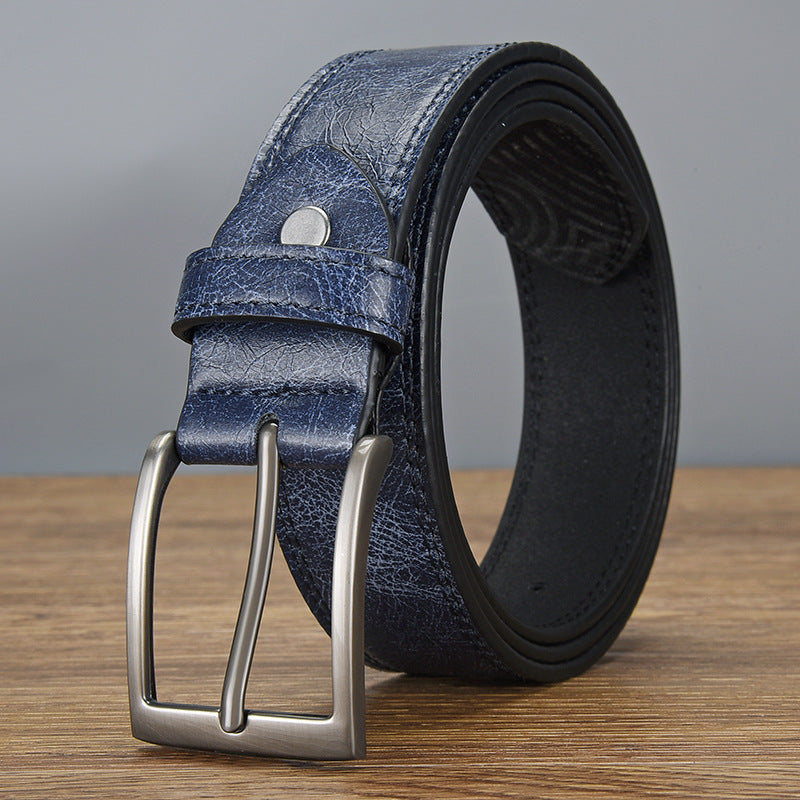 Belt men's pin buckle retro belt fashion casual pu men's wide belt versatile belt 2025 new belt tide