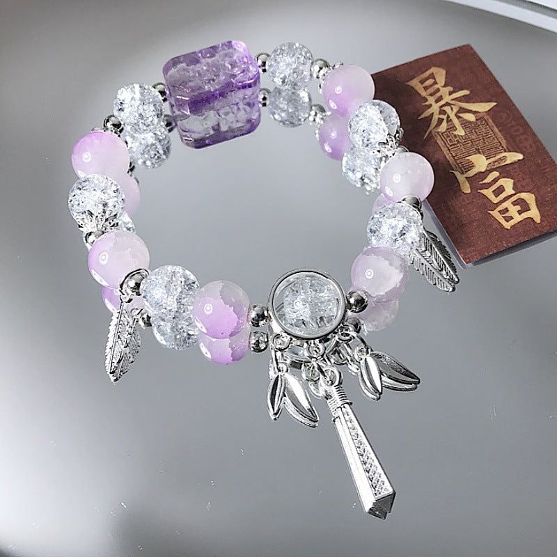 Wholesale crystal glazed beaded bracelet niche design couple girlfriend merchandise hot selling hand jewelry