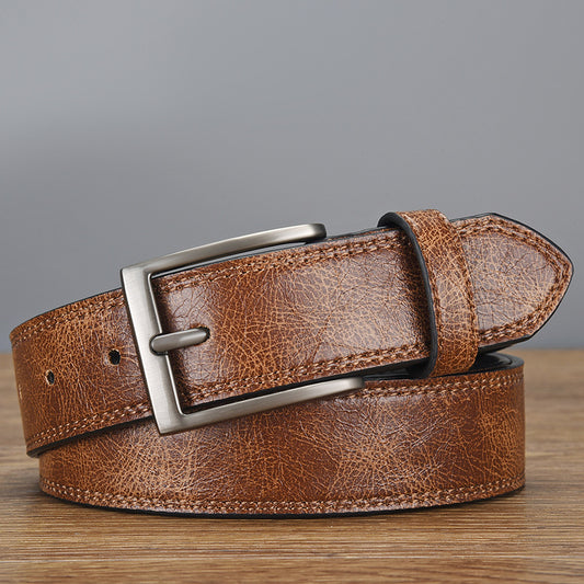 Belt men's pin buckle retro belt fashion casual pu men's wide belt versatile belt 2025 new belt tide
