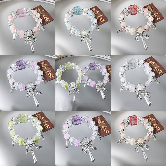 Wholesale crystal glazed beaded bracelet niche design couple girlfriend merchandise hot selling hand jewelry