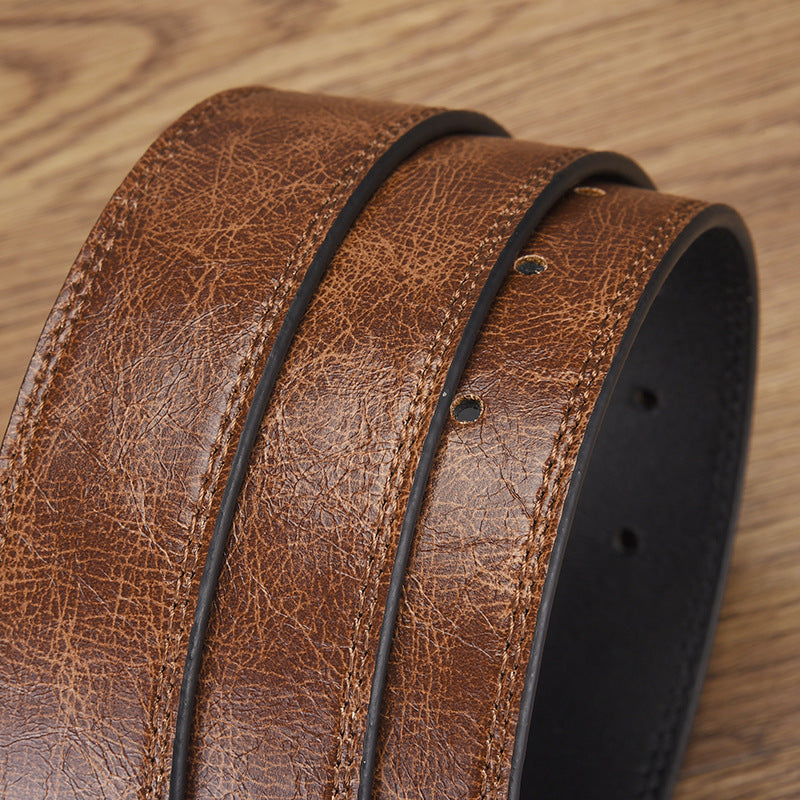 Belt men's pin buckle retro belt fashion casual pu men's wide belt versatile belt 2025 new belt tide