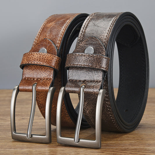 Belt men's pin buckle retro belt fashion casual pu men's wide belt versatile belt 2025 new belt tide
